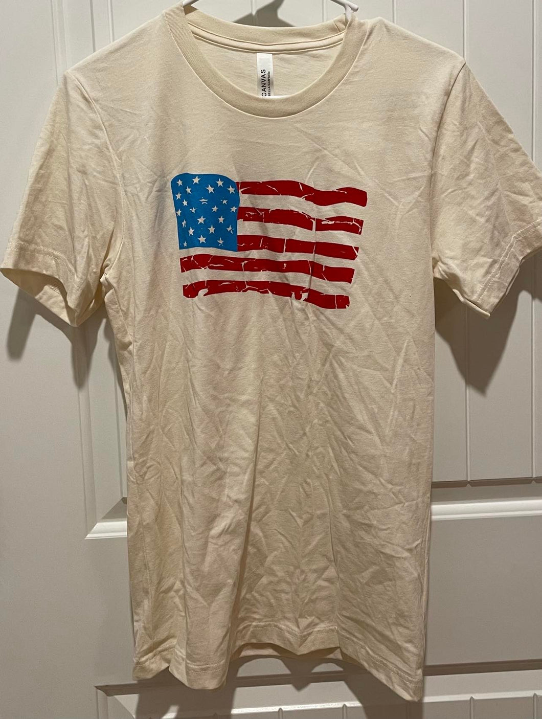 Cream American Flag Graphic Tee