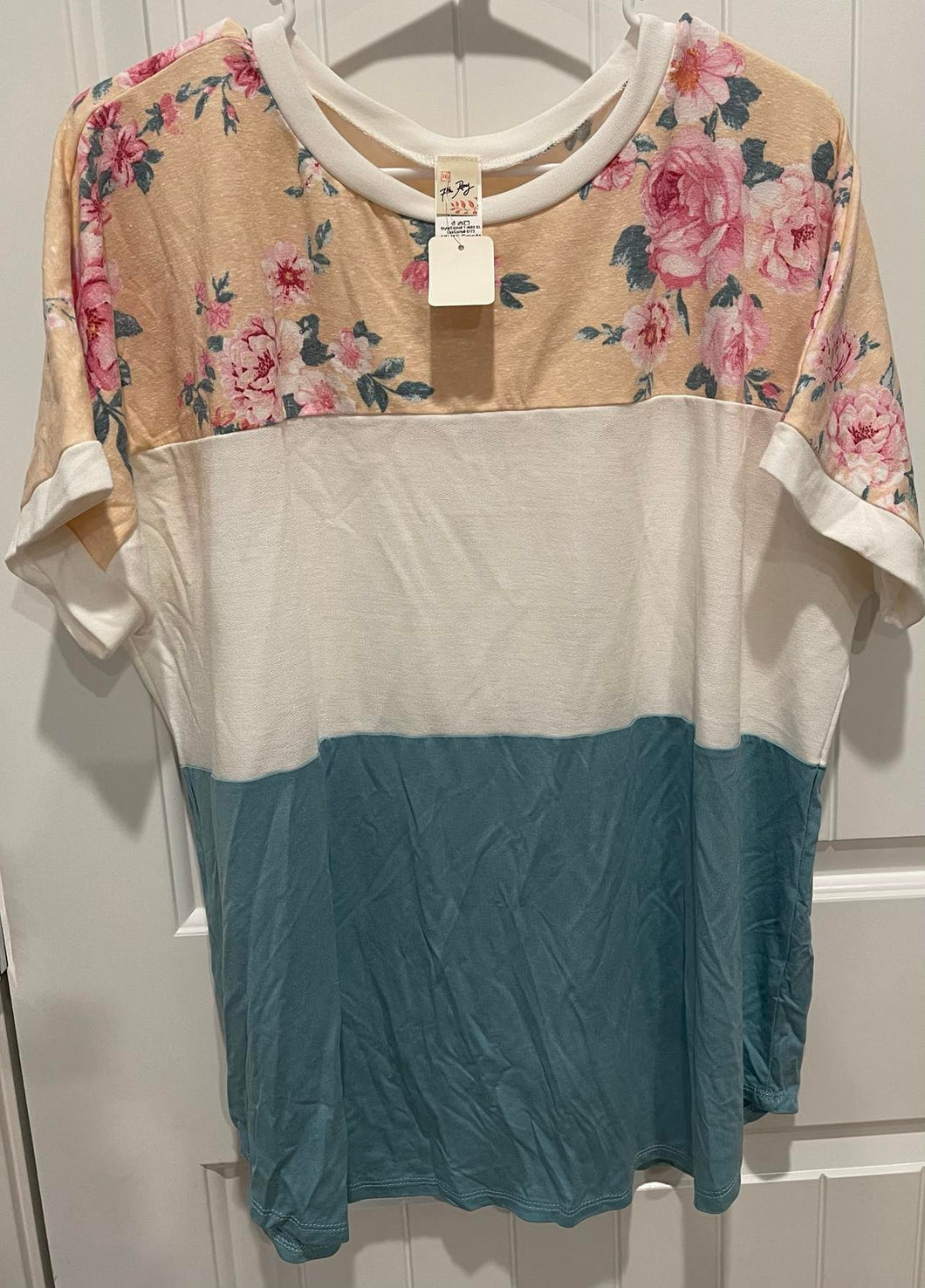 Plus-Size Floral Colorblock