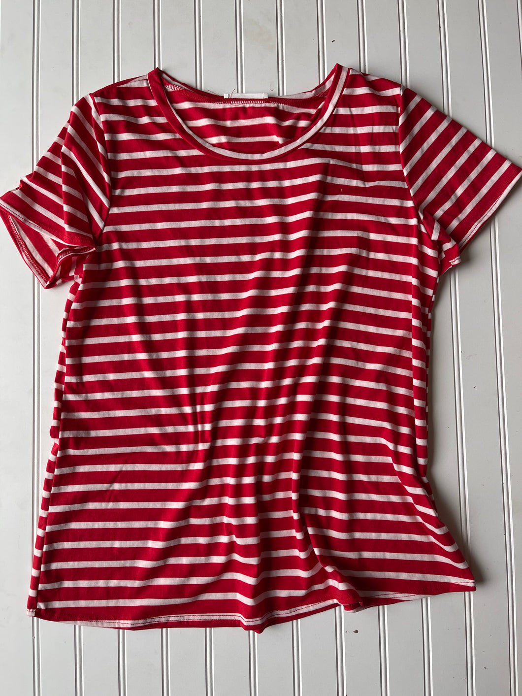 Red+White Striped Tee